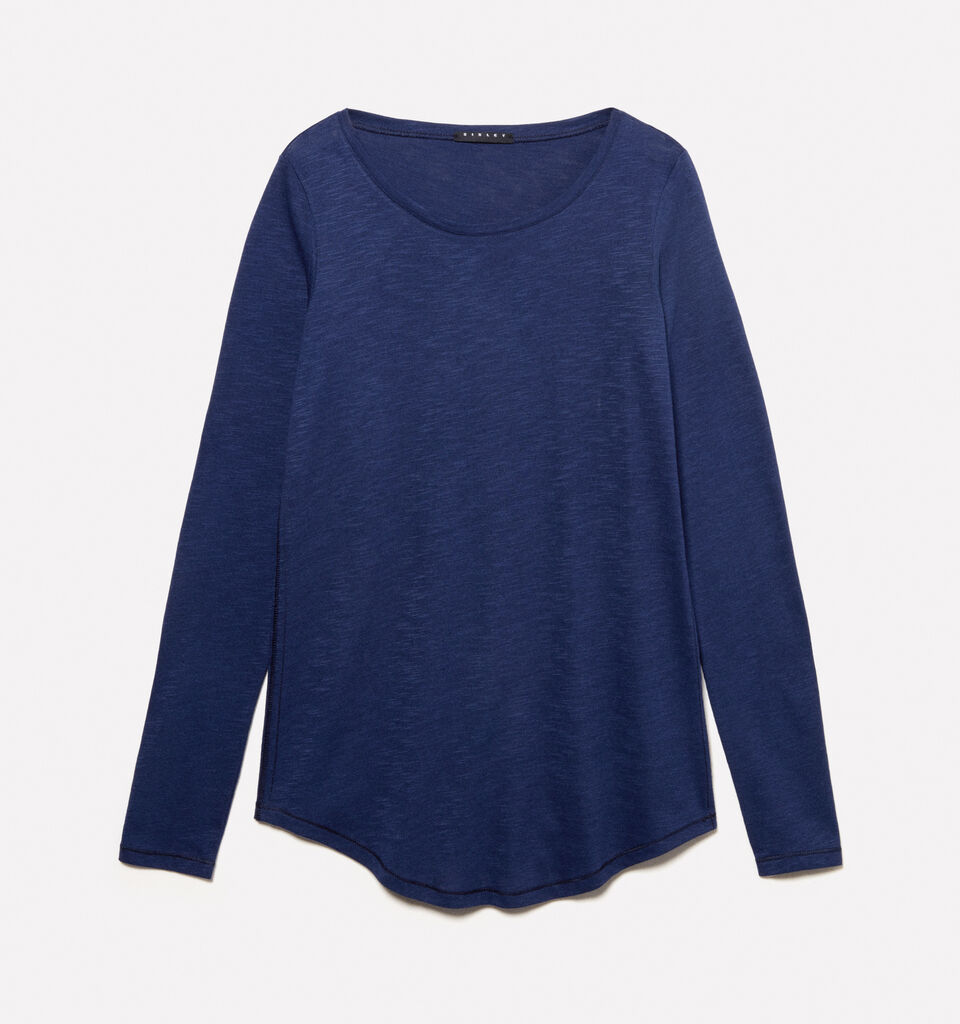 T-shirt bleu foncé à manches longues - null - Bleu Foncé | Sisley image number 6